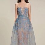 Lace Dress with Elegance Three Dimensional Flower Sequins CA4021912BL