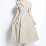 British style slim-fit suit collar dress CA25070948BE