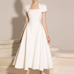 Elegant slim fit dress with temperament CA24102512W