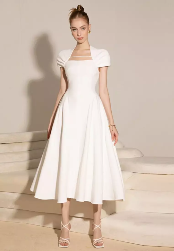 Elegant slim fit dress with temperament CA24102512W